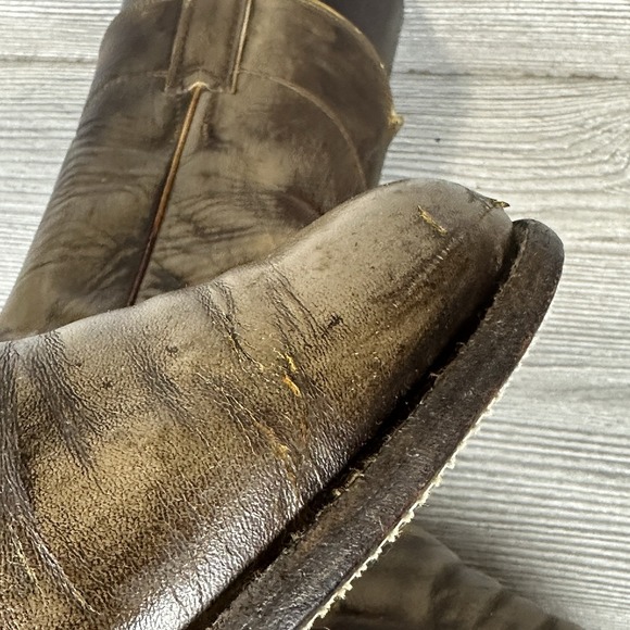 Justin Western Cowboy Roper Boots Women Size 7.5D Vintage USA Brown Leather - Picture 7 of 9